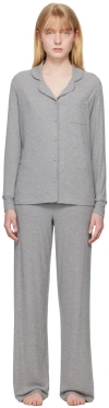 Skims Gray Soft Lounge Pyjama Set In Heather Gray