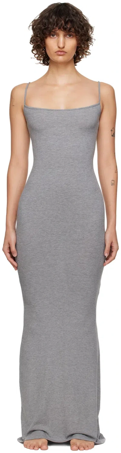 SKIMS GREY SOFT LOUNGE SLIP DRESS