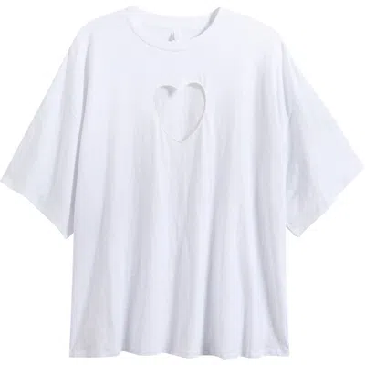 Skims Heart Cutout Pajama T-shirt In White