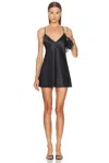 Skims Heavy Stretch Satin Cami Mini Dress In Black