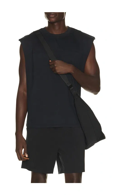Skims Heavyweight Cotton Cropped Cutoff Tee In Black