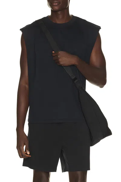 Skims Heavyweight Cotton Cropped Cutoff Tee In Black