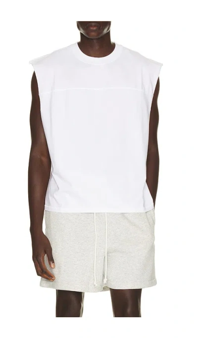 Skims Heavyweight Cotton Cropped Cutoff Tee In Gray
