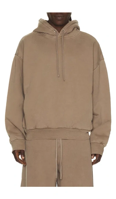 Skims Heavyweight Fleece Hoodie In Brown