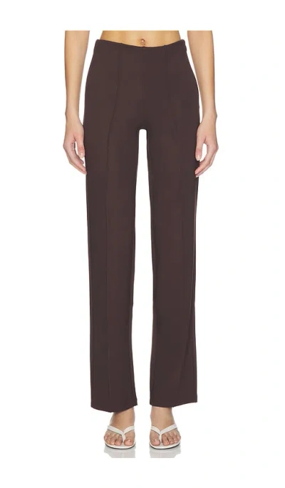 Skims High Waist Pintuck Straight Pant In Brown