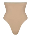 Skims Seamless Sculpt High-waist Thong In Nude