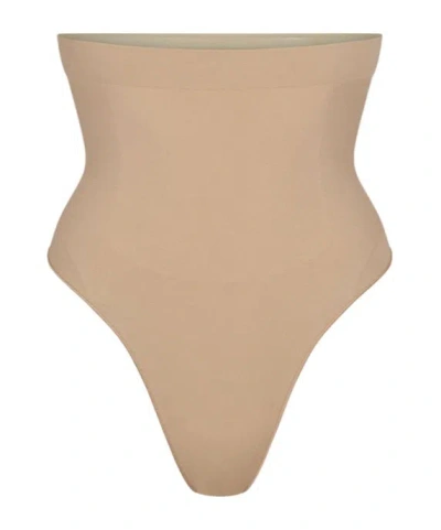 Skims Seamless Sculpt High-waist Thong In Nude