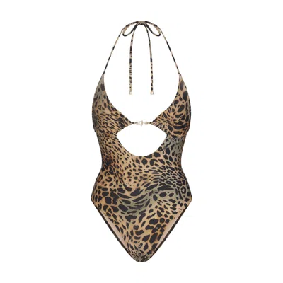 Skims Iconic Swim In Brown
