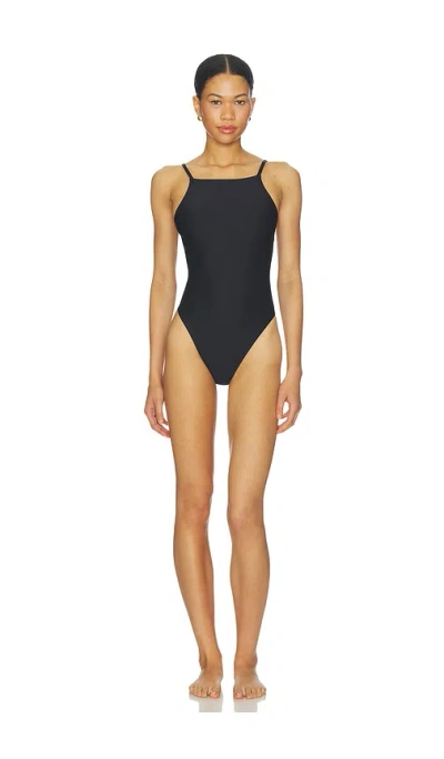 Skims Iconic Swim High Neck One Piece In Black