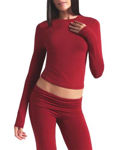 Skims Jersey Long Sleeve Tee In Red