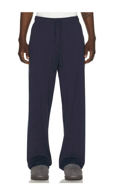 Skims Jersey Lounge Straight Leg Pant In Blue
