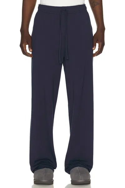Skims Jersey Lounge Straight Leg Pant In Blue