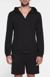 Skims Jersey Lounge Zip Hoodie In Obsidian