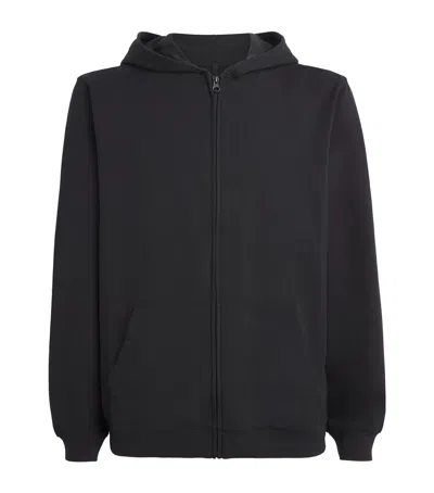 Skims Jersey Lounge Zip-up Hoodie In Black