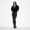 Skims Knit Lace Stirrup Leggings In Black