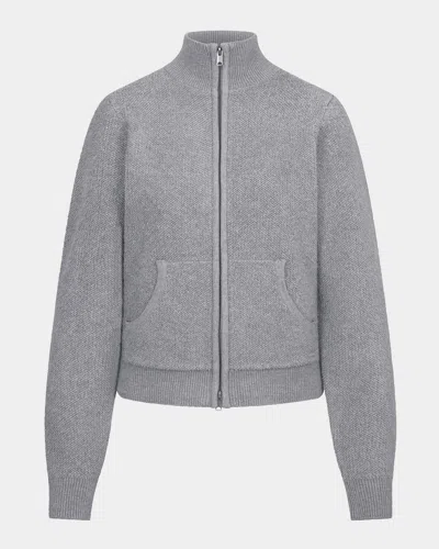 Skims Knit Zip-up Jacket In Gray