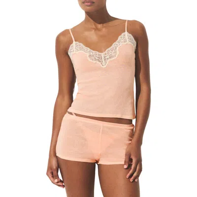 Skims Lace Cami & Shorts Set In Metallic