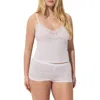 Skims Lace Cami & Shorts Set In White