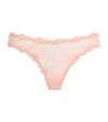 Skims Lace Dipped Thong In Pink