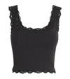 Skims Womens Onyx Fits Everybody Lace Square-neck Stretch-woven Tank Top In Black