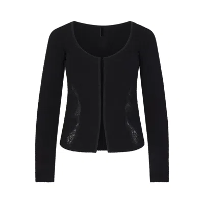 Skims Lace Knit In Obsidian