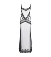 Skims Lace Maxi Slip Dress In Black