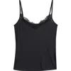 Skims Lace Trim Camisole In Black