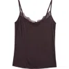 Skims Lace Trim Camisole In Purple