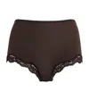 Skims Lace-trim Fits Everybody Boyshort Briefs In Brown