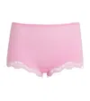 Skims Lace-trim Fits Everybody Boyshort Briefs In Pink