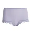 Skims Lace-trim Fits Everybody Boyshort Briefs In Purple