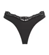 Skims Lace-trim Fits Everybody Dipped Thong In Black