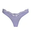 Skims Lace-trim Fits Everybody Dipped Thong In Blue