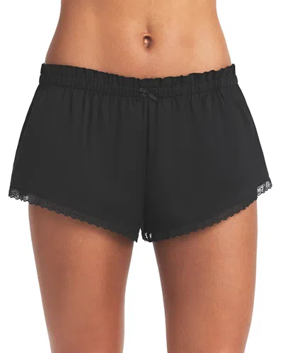 Skims Lace Trim Shorts In Black