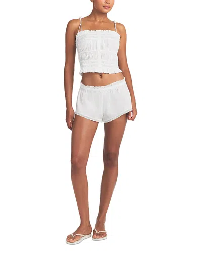 Skims Lace Trim Shorts In White