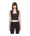 Skims Womens Onyx Fits Everybody Lace Square-neck Stretch-woven Tank Top In Black