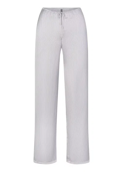 Skims Lace-trim Woven Shine Trousers In White