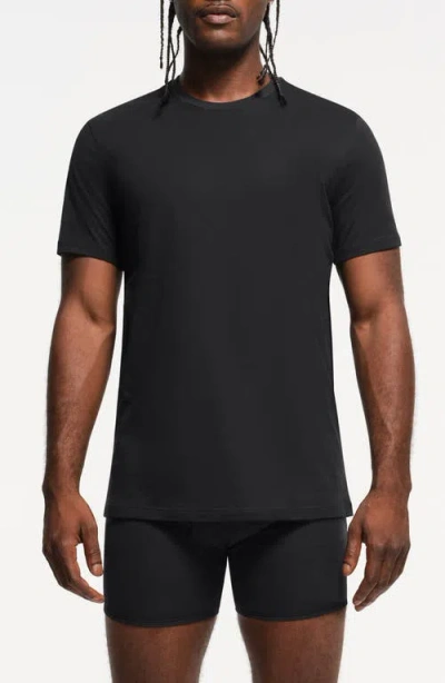 Skims Lightweight 3-pack Cotton T-shirts In Black