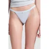Skims Lightweight Cotton Logo Picot String Bikini In Zen Blue Tonal