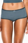 Skims Lightweight Stretch Cotton Boyshorts In Gray