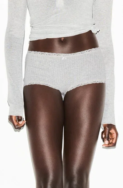 Skims Lightweight Stretch Cotton Boyshorts In White