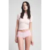 Skims Lightweight Stretch Cotton Lace Briefs In Cherry Blossom
