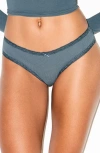 Skims Lightweight Stretch Cotton Pointelle Briefs In Gray