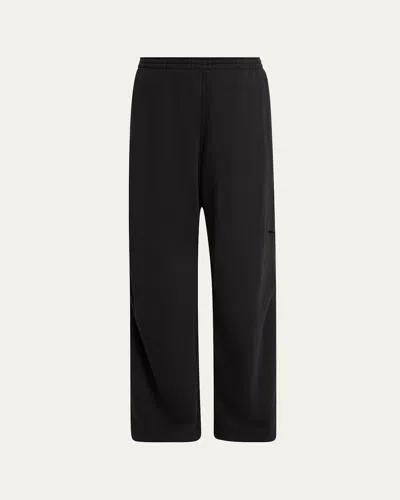 Skims Lofty Fleece Boxer Sweatpants In Washed Onyx