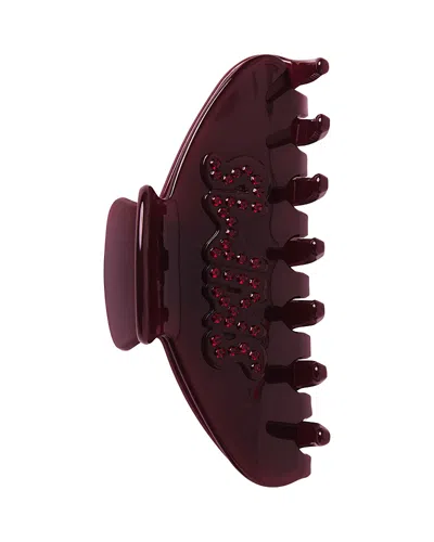 Skims Logo Claw Clip In Currant Rugby Stripe