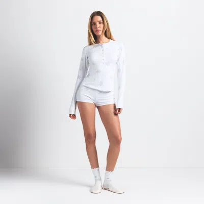 Skims Logo Plush Pointelle In White