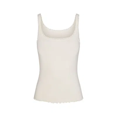 Skims Logo Pointelle In White