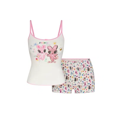 Skims Logo Pointelle In Marble Happy Bunnies