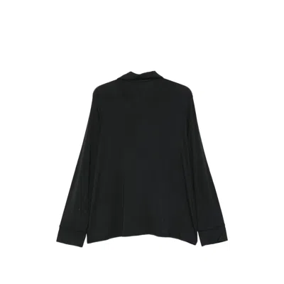 Skims Logo-embroidered Button-up Pyjama In Black