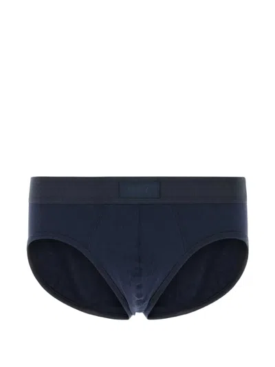 Skims Logo-patch Briefs Pack (set Of Three) In Blue